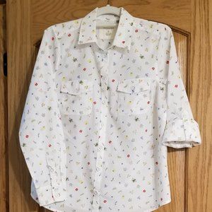 Sonoma Cotton Print Shirt Size Medium